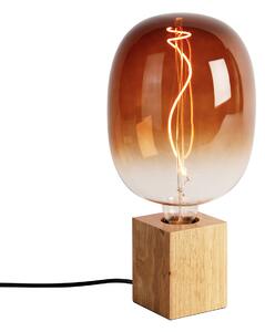 Lampada da tavolo rurale in legno naturale con LED G170 - Bloc