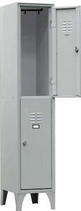 Armadio spogliat. sovrapposto 2P 35x35x180 grigio