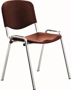Sedia visitatore LEO PLASTIC telaio cromato sedile/schienale colore ro