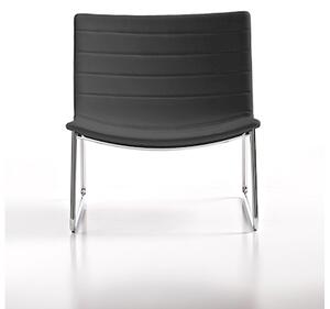 Poltrona MISS a slitta rivestimento ecopelle grigio antracite