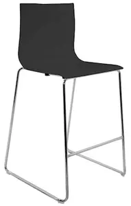 Sgabello SLIM Slitta struttura cromo scocca nera
