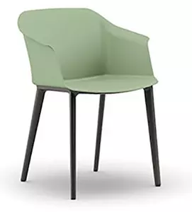 Sedia GOSSIP 4 gambe in plastica monoscocca verde palude