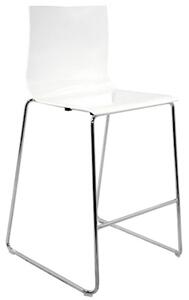 Sgabello SLIM Slitta struttura cromo scocca bianca