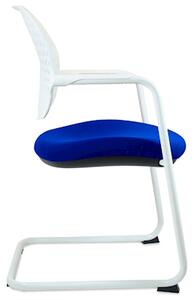 Sedia visitatore FLEXA struttura bianca sedile tessuto blu