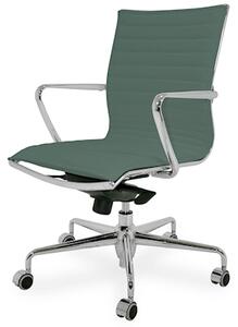 Poltrona ALIA TOP schienale medio pelle grigio antracite