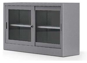 Armadio met. ante scorrev. vetro l180x45x88 grigio