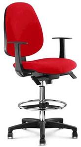 Sgabello Elica ZIP con braccioli ecopelle rosso