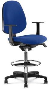 Sgabello Elica ZIP con braccioli ecopelle blu