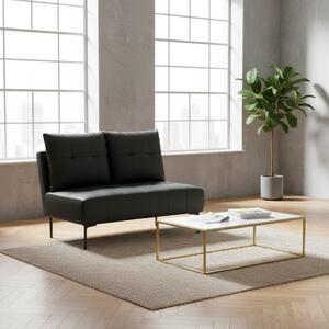 DecHome Divano 2 Posti Moderno in Ecopelle Dimensioni 115x73x83 cm colore Nero