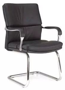 Sedia direzionale visitatore MOBY ecopelle colore nero