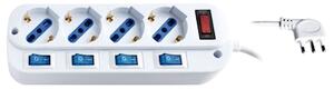 Multipresa PRO 4 posti c/cavo 1,5 metri 4 int.sing. spina grande 16A >