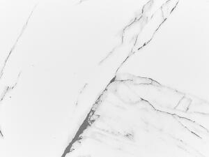 Tavolino moderno effetto marmo gambe in metallo bianco e nero 110 x 60 cm soggiorno Beliani