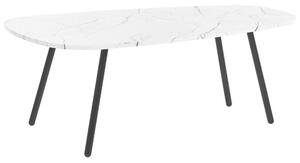 Tavolino moderno effetto marmo gambe in metallo bianco e nero 110 x 60 cm soggiorno Beliani