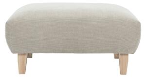 Pouf poggiapiedi in tessuto ciniglia beige e legno chiaro L75 cm BASTILLE