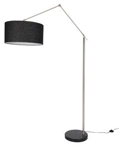 Lampada da terra in acciaio regolabile con paralume nero 50cm - Editor