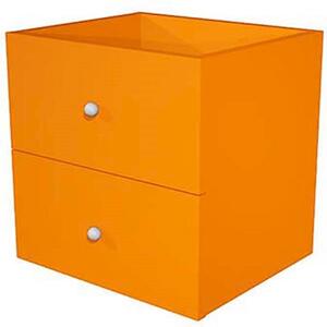 Set 2 cassetti per libreria CHECKER cm 32,5x28,8xH32,5 arancio