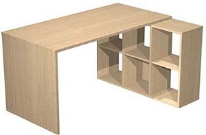 Scrivania con libreria BRIDGE cm 140x104,1x72,4 rovere