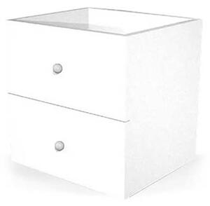 Set 2 cassetti per librerie CHECKER cm 32,5x28,8xH32,5 bianco