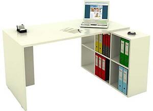 Scrivania con libreria BRIDGE cm 140x104,1x72,4 bianca
