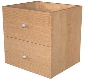 Set 2 cassetti per librerie CHECKER cm 32,5x28,8xH32,5 faggio