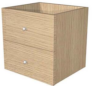 Set 2 cassetti per libreria CHECKER cm 32,5x28,8xH32,5 rovere