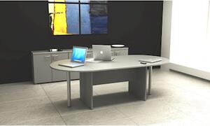 Tavolo riunione ovale EASYSPACE cm 220x110 grigio