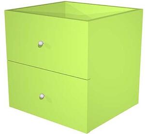 Set 2 cassetti per libreria CHECKER cm 32,5x28,8xH32,5 verde