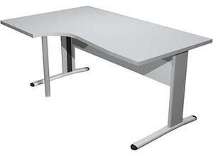 Workstation sinistra EASYSPACE cm 160x60/80/100x72 grigio