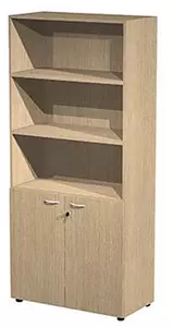 Libreria c/ante battenti basse GUIT cm 90x46x200 rovere