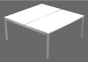 Postazione bench 2 posti EASYSPACE cm 180x164xH72,5 bianco