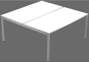 Postazione bench 2 posti EASYSPACE cm 120x164x72,5 bianco
