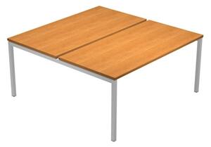 Postazione bench 2 posti EASYSPACE cm 160x164xH72,5 noce