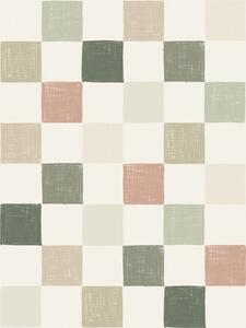 Carta da parati Morbido plaid nei toni pastello del verde, rosa e beige, Parati astratta classici, a00676 : Uwalls.it