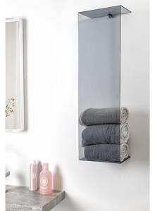 Porta Asciugamani Verticale Da Muro In Plexiglass CLIO Dimensioni 23x13x h 76 cm - Spessore 4 Colore Grigio Fum�