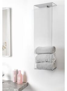 Porta Asciugamani Verticale Da Muro In Plexiglass CLIO Dimensioni 23x13x h 76 cm - Spessore 4 Colore Trasparente
