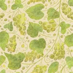 Carta da parati Uva e foglie verdi su sfondo chiaro, Parati fiori e piante classici, a00834 : Uwalls.it