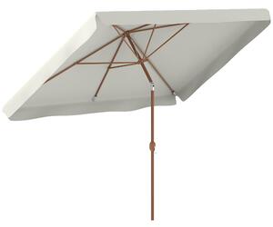 Outsunny Ombrellone da Giardino 2x3 m con Apertura a Manovella, Inclinabile e Anti UV 50+, Crema | Aosom Italy