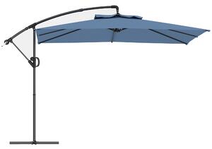 Outsunny Ombrellone Decentrato da Giardino Regolabile a 360° 3x3.25m Blu Chiaro | Aosom Italy
