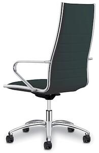 Sedia direzionale CLASSIC CR schienale alto rivestimento in pelle colo