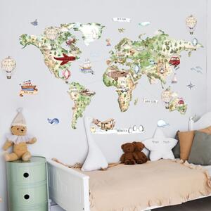 Adesivo murale Mappa del mondo