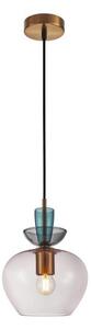 ITALUX PND-31882-1-GD-PK - Lampada a sospensione con cavo FANDA 1xE27/40W/230V oro/grigio fumé