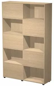 Libreria TETRIS 5 ante cm 120x35,5x190 struttura rovere chiaro ante ro