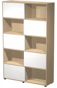 Libreria TETRIS 5 ante cm 120x35,5x190 struttura rovere chiaro ante bi