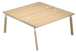 Bench 2 posti WORK cm 120x165x75 gamba legno piano rovere chiaro