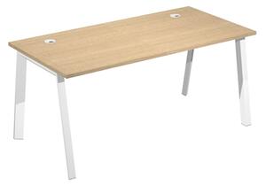 Scrivania WORK cm 120x80x74 gamba metallica piano rovere chiaro
