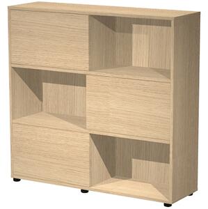 Libreria TETRIS 3 ante cm 120x35,5x116 struttura rovere chiaro ante ro