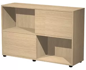 Libreria TETRIS 2 ante cm 120x35,5x79 struttura rovere chiaro ante rov
