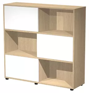 Libreria TETRIS 3 ante cm 120x35,5x116 struttura rovere chiaro ante bi