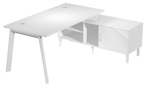 Scrivania c/mobile di servizio WORK cm 145x140x75 gamba metallica pian