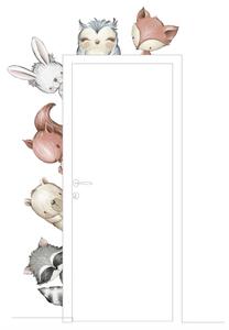 Stickers murali - Animali della foresta intorno alla porta